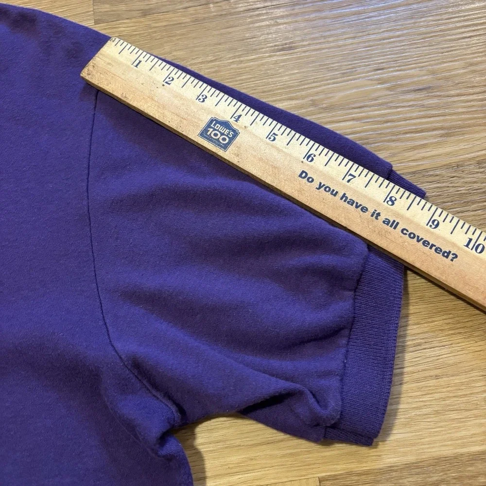 Vintage Ralph Lauren Polo Shirt Men Large Purple Green Pony Cotton USA Made 90s